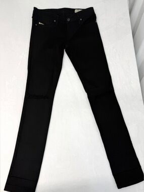 Diesel Skinzee Low Jeans W28L32 Black Super Slim Skinny Stretch Distressed R41F1